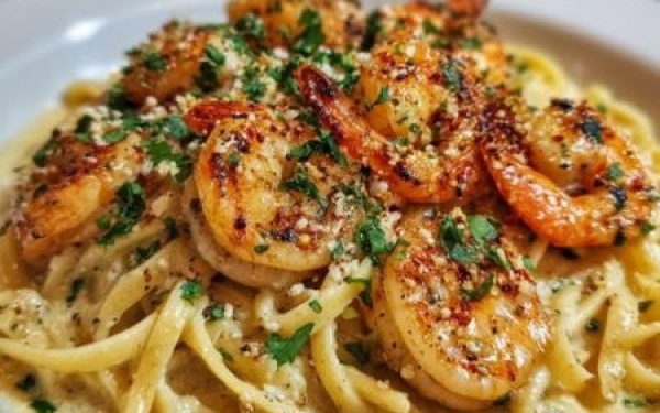 Creamy Garlic Shrimp Pasta Delight