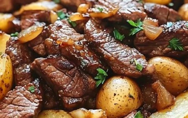 Skillet Garlic Butter Steak & Potatoes