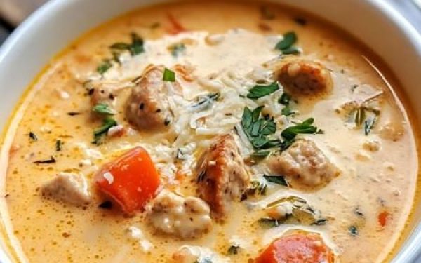 Creamy Parmesan Italian Sausage Soup