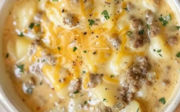 Cheesy Hamburger Potato Soup
