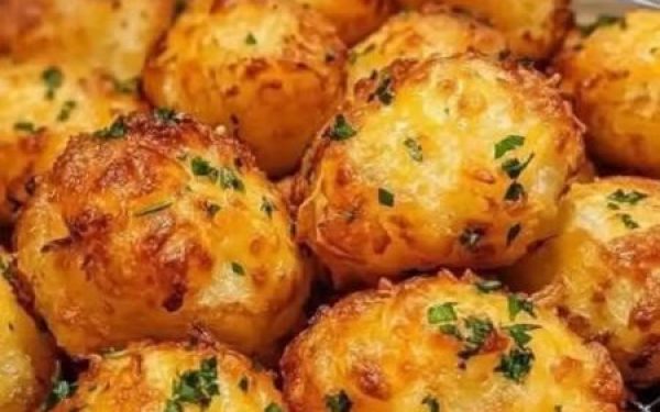 Crispy Garlic Butter Potato Cheese Bombs